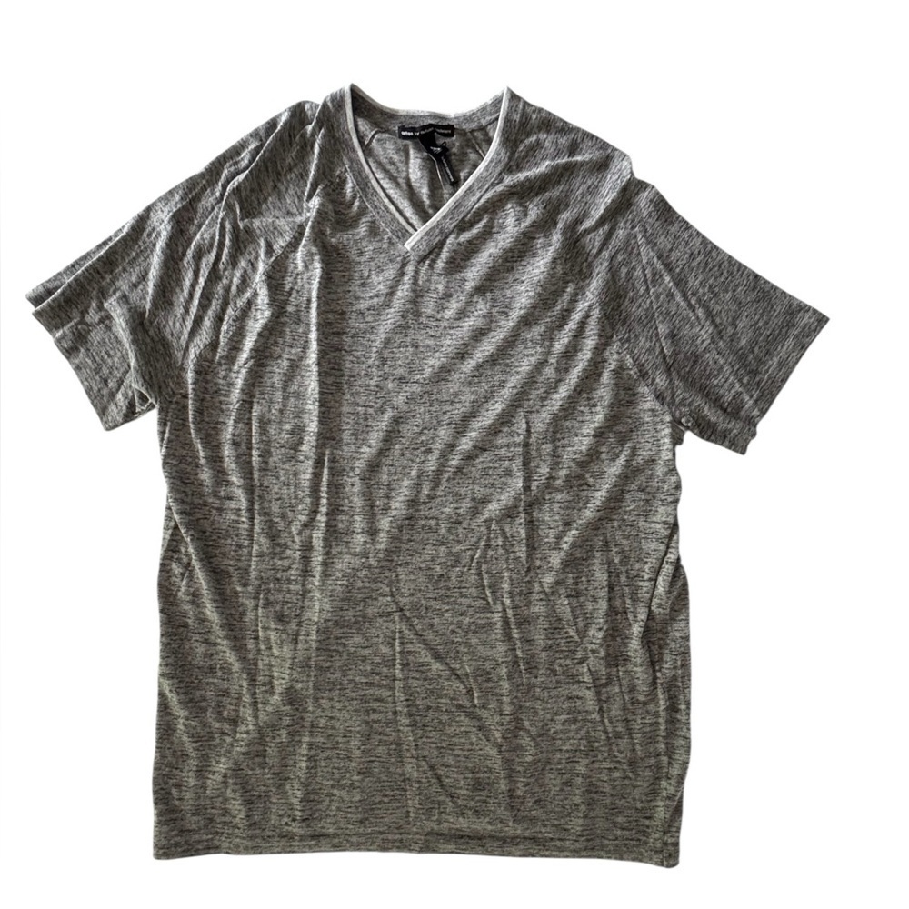 Autumn Cashmere Mens Short Sleeve V Neck Cotton T-Shirt Sweater Gray S NWT